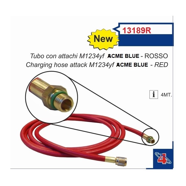 13189R  MANGUERA ROJA 300CM 1/2 ACME ROJA  1234YF