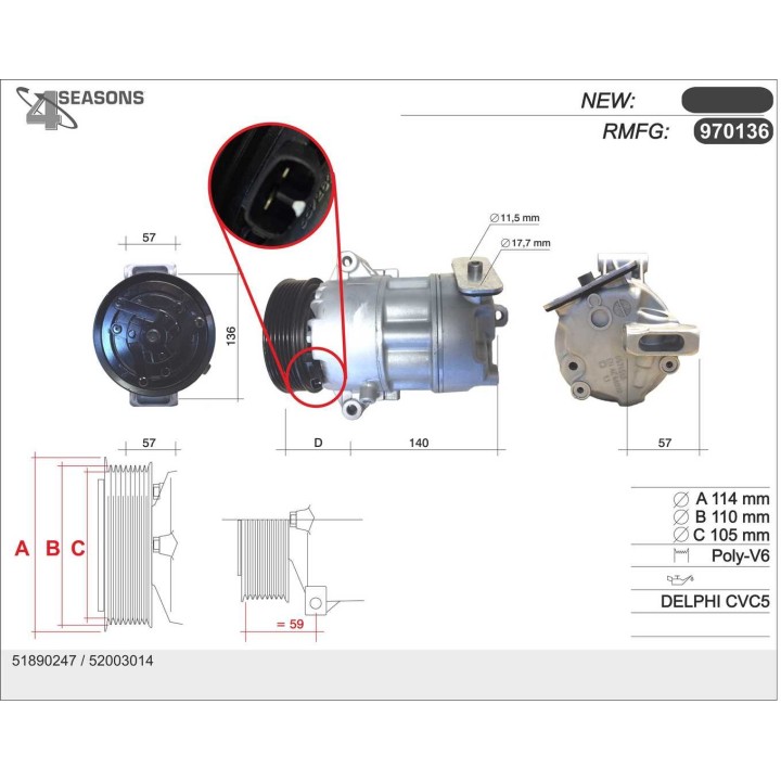 970136  CMP  FIAT 500L 1.6 Mjet 13-