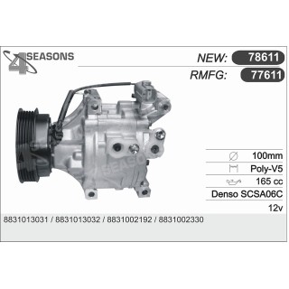 78611  COMPRESOR NUEVO TOYOTA COROLLA D SCS06C 02-