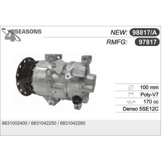 98817  COMPRESOR NUEVO TOYOTA AURIS 07-