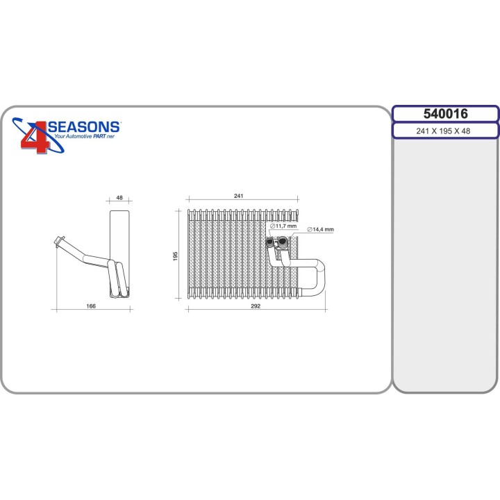 540016 Evap. CITROEN/PEUGEOT C4/308 imp. Valeo 02.09-