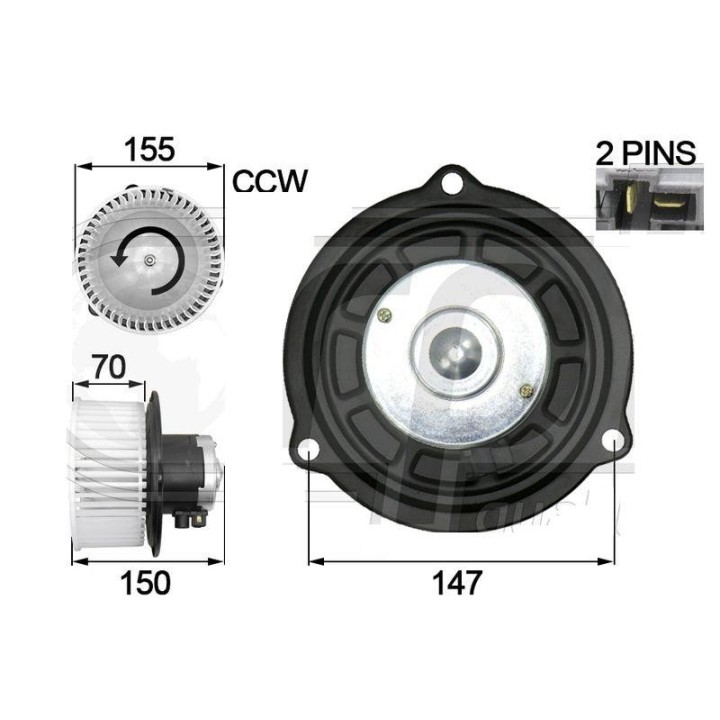 TURBINA VENTILADOR HABITACULO KOMATSU 24V  AR362-2