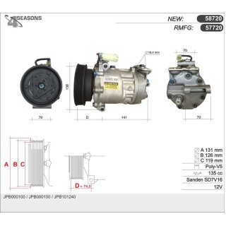 57720  COMPRESOR  ROVER 25/45 1.4/1.6/1.8 99-