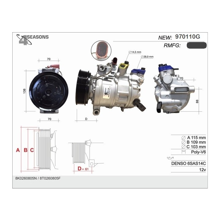 970110G  ORIGINAL  CMP  AUDI A4/A5/Q5 2.0TDi