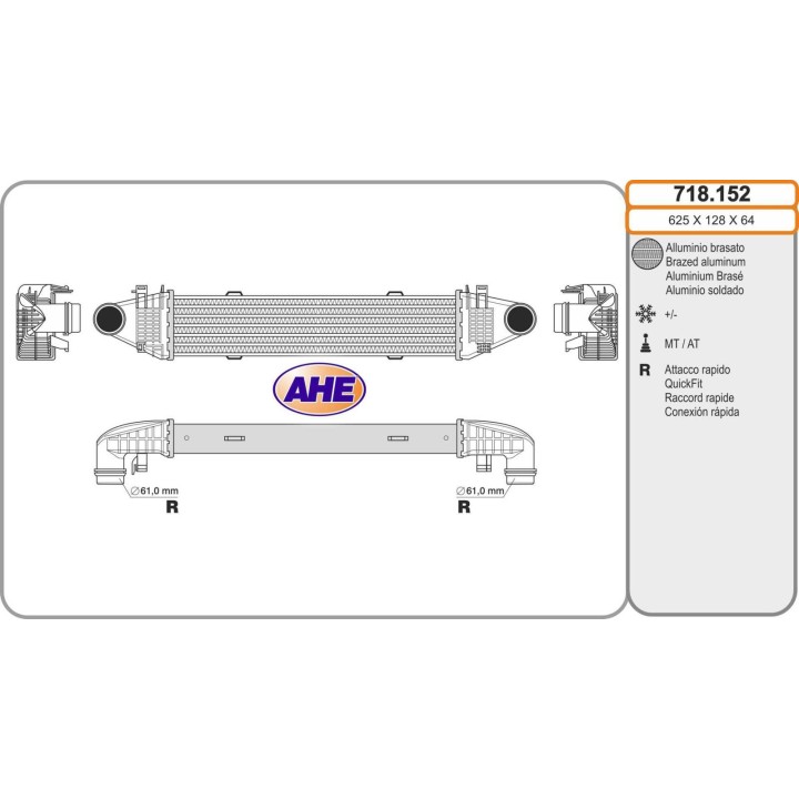 718152  INT MERCEDES (W204) Classe C200 - E200 2.1CDi 09-  TUBOS  DE 61MM