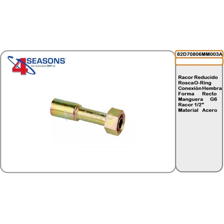 Racor Reducido O-Ring Hembra Recto G6 1/2 Acero