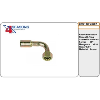 Racor Reducido O-Ring Hembra 90 G10 5/8 Acero