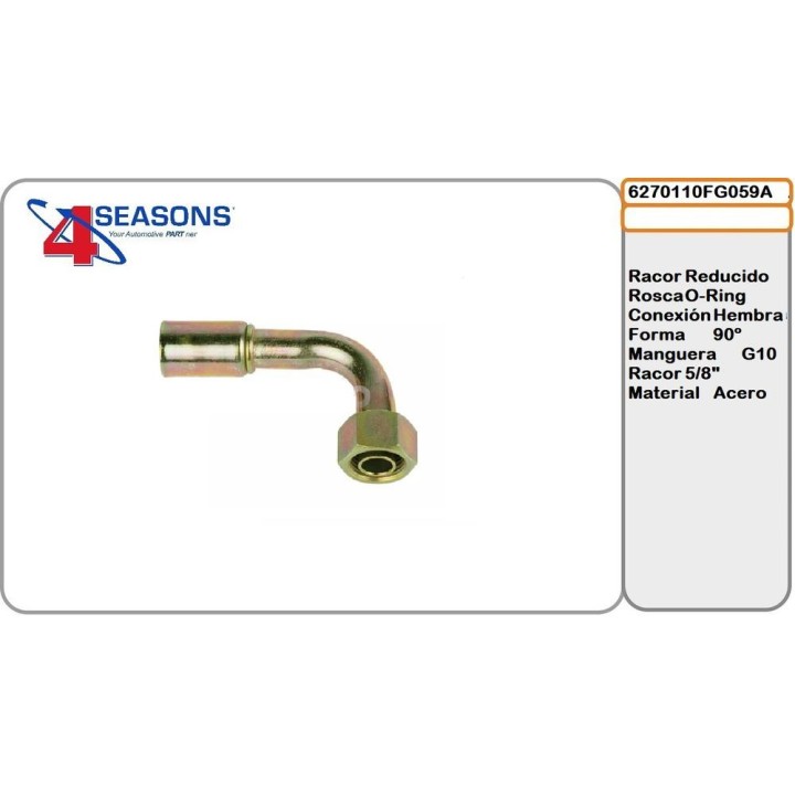 Racor Reducido O-Ring Hembra 90 G10 5/8 Acero