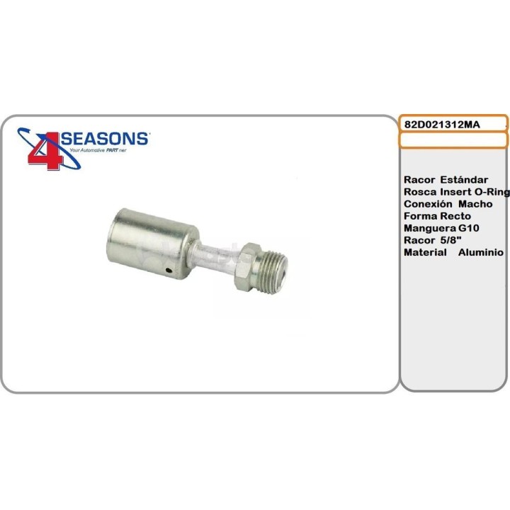 Racor Insert O-Ring Macho Recto G10 5/8 Aluminio