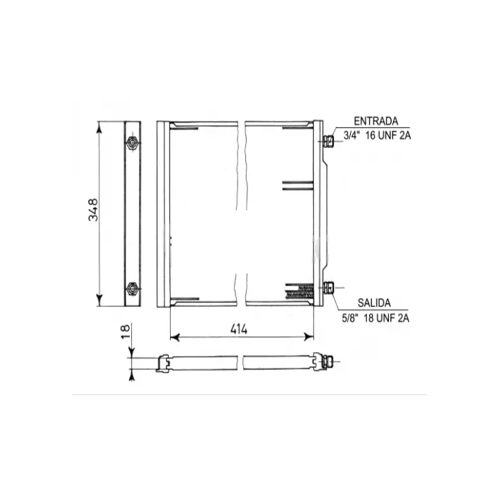 53102  UNIVERSALI HARRISON FLUJO PARALELO 1/2 3/8  Medidas (mm) 414 x 348 x 18