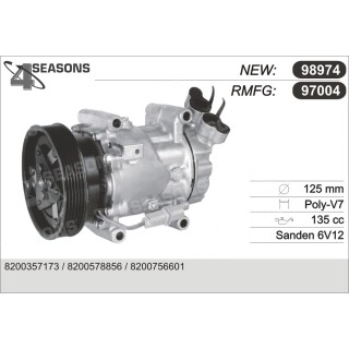 97004NO  COMPRESSOR ORIGINAL REANULT CLIO III 1.2 16V 05-
