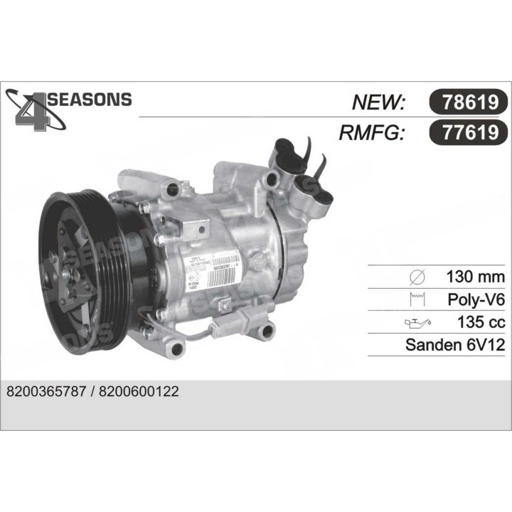 77619NO  COMPRESSOR ORIGINAL RENAULT MODUS 04-