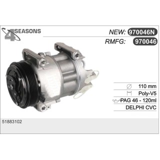 970046N  COMPRESOR NUEVO  FIAT 500L   0.9 - 1.4