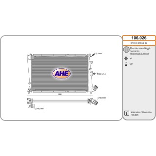 106026  RAD CITROEN Xantia 1.6-1.8-2.0 M AC  SIN TUBO CALEF.