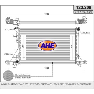 123209R  ** REVISADO **  RAD RENAULT/NISSAN/OPEL Master III/NV400/Movano B