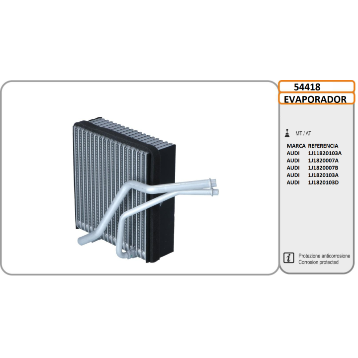54418  EVAPORATOR VAG A3/TT/GOLF IV..