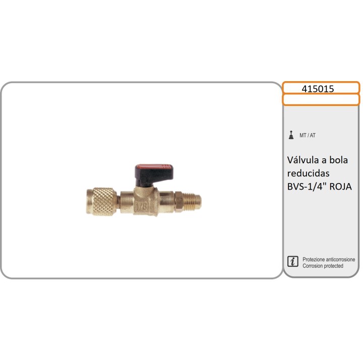 415015 Grifo Válvula a bola reducidas BVS-1/4" ROJA