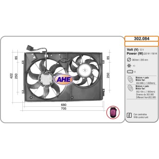 302084  FAN   AUDI A3 II/VW Golf V/SKODA/SEAT 1.4-1.6-2.0