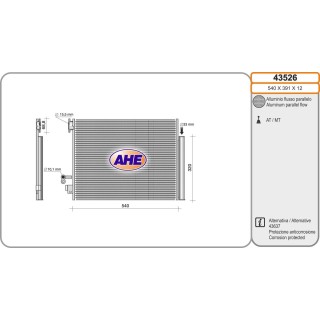 43526  Condensador RENAULT CAPTUR/CLIO IV 2013 DACIA DOKK