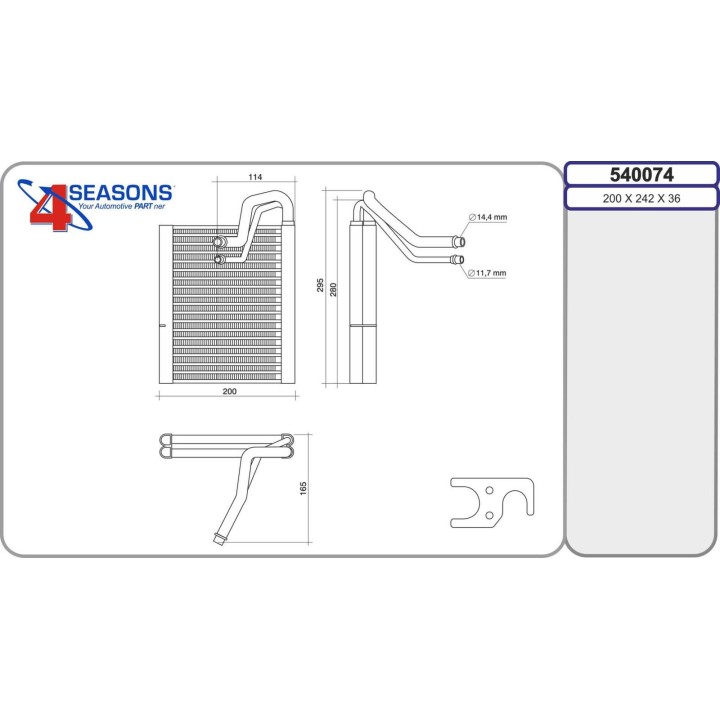 540074 Evap. CITROEN/PEUGEOT C4/308 imp. Valeo 02.09-