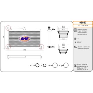93922  HEATER CORE AUDI A6 A6 (4F2)