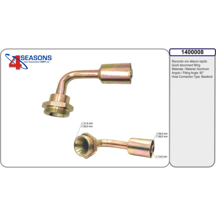 1400008  RACCORDO 90ø C/CAMP