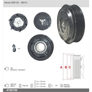CLUTCH DENSO FOR COMPRESSOR N  97312  PLASTIC 