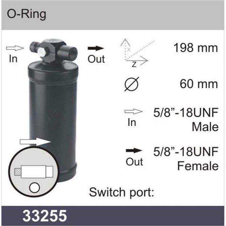 FILTRO UNIVERSAL DRIER  5/8”-18UNF MALE X 5/8”-18U
