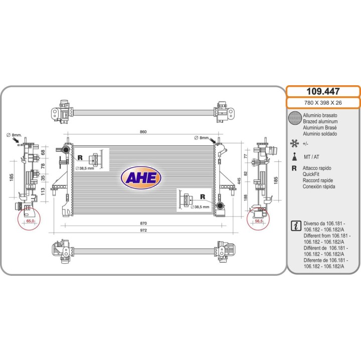 109447  Rad. FIAT Ducato III (250, 290) 2.0D Multijet 116