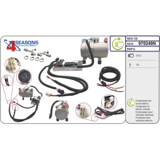 970249N  COMPRESOR ELECTRICO 12V  PARA ACOPLACIONES INSTALACIONES EQUIPOS AIRE ACONDICIONADO
