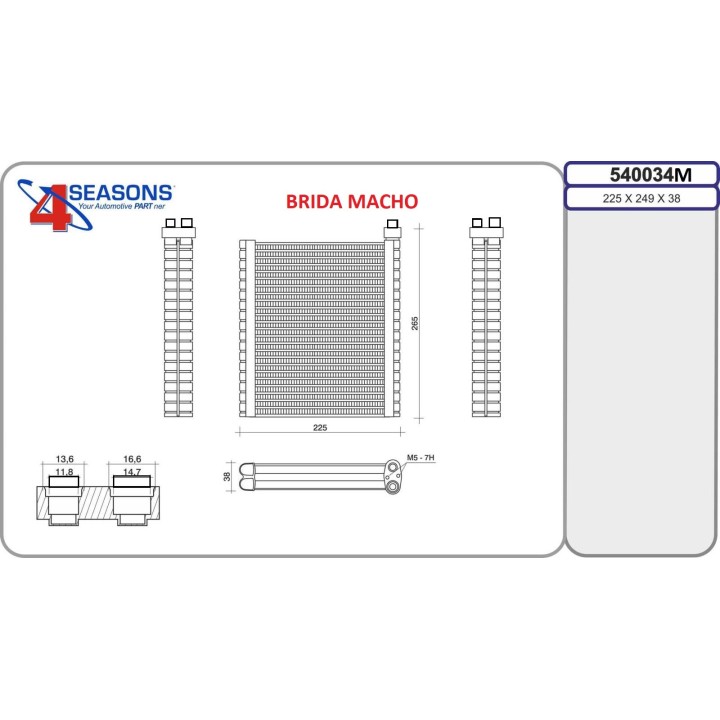 540034M  Evap. NISSAN Qashqai 09.10-12.13 RACOR  MACHO