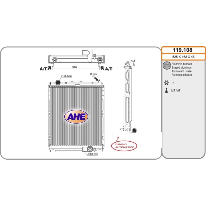 119108 Rad. MITSUBISHI Canter/Fuso 14-