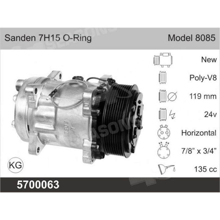 CMP RMFG SANDEN SD7H15 24V PV8 8085
