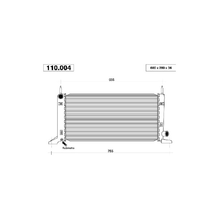 110004  RAD FORD Escort IV 1.4-1.6 XR3-1.6D-1.8D M +/- AC