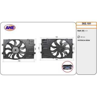 302181 Elettr. VW Multivan/Transporter T5/T6 2.0BiTDi/TDi/TSi 09.09-    850W