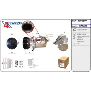 970080N COMPRESOR NUEVO DACIA Dokker/Duster/Logan/Sandero 0.9/1.2/1.5Dci/1.6 09.07-