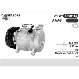 COMPRESSOR NEW DELPHI / HARRISON V5 12V  2 GROOVES