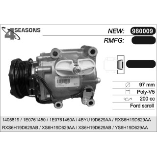 970009NO COMPRESOR NUEVO ORIGINAL FORD/MAZDA Fiesta IV/121 III 1.8D 09.91-04.03