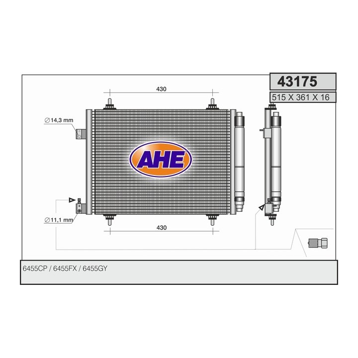 43175R CONDENSADOR REVISADO  CON UN GOLPE  EN EL PANAL  REVISAR IMAGEN