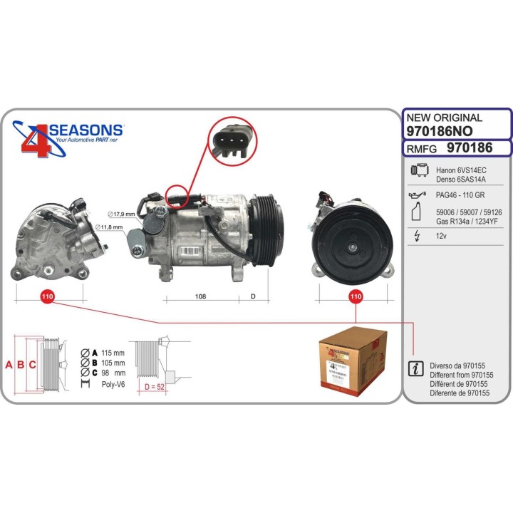 970186NO COMPRESOR NUEVO ORIGINAL BMW/MINI serie 1/2/X1/X2/One 16/16d/18/18d/20d 09.13-