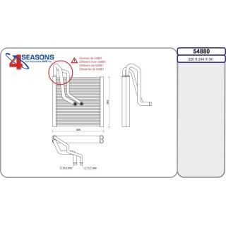 54880 TUBO GORDO  17MM   EVAPORATOR Audi/Seat/Skoda/VW A3/Ateca/Leon/Octavi