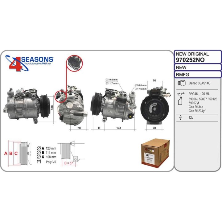 Cmp New OE MERCEDES X156/W176/W242/W246 serie A/B/