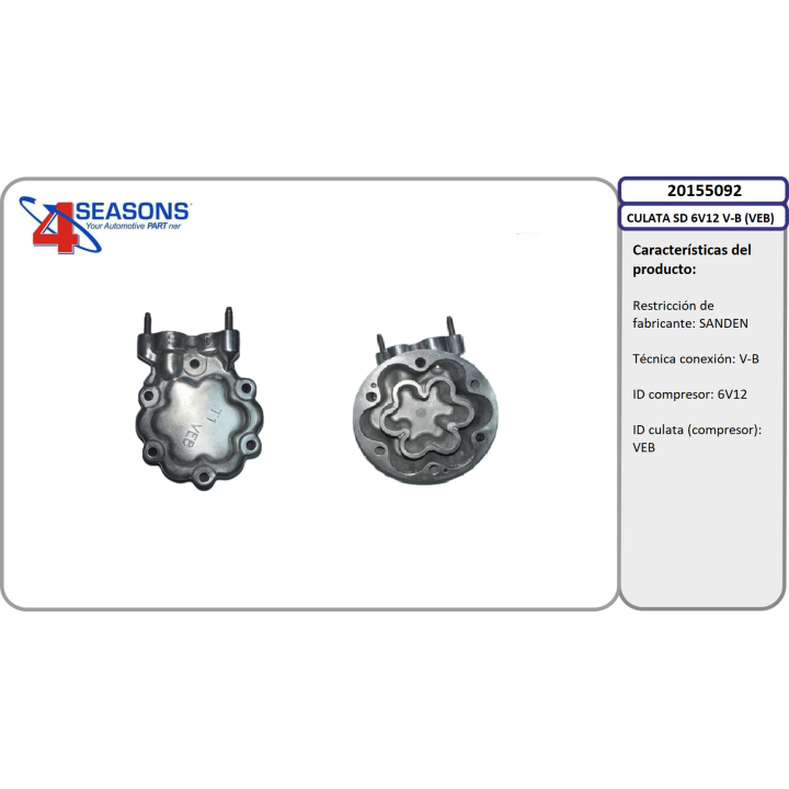 20155092  CULATA SD 6V12 V-B (VEB)  
