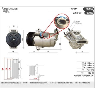 97963  COMPRESOR  OPEL ASTRA H 1.9 CDTI 04-