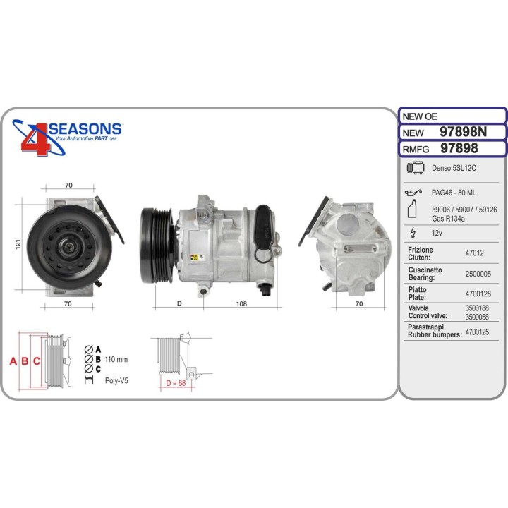 97898  COMPRESOR  OPEL CORSA D 1.0 06-
