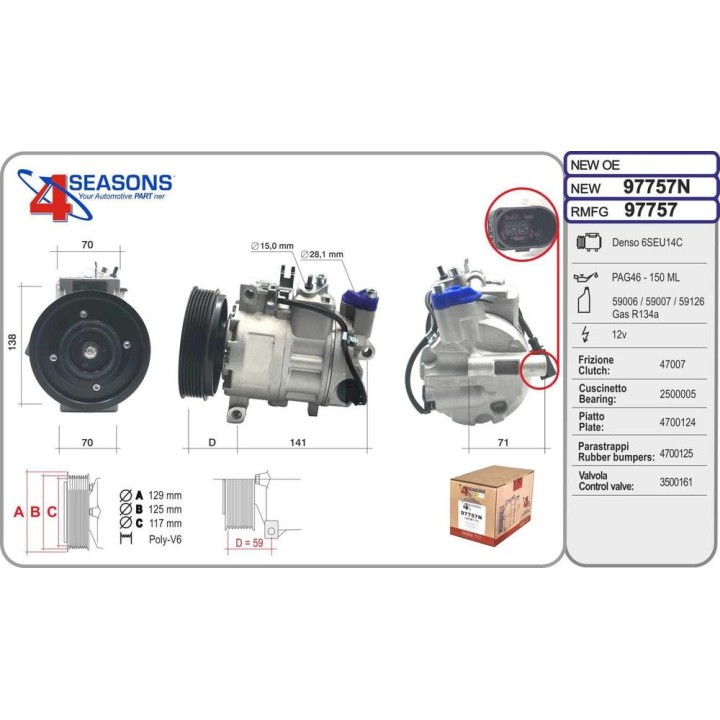 Cmp New OE AUDI A4/A5/A6/A7/Q5 2 4/2 8/3 0/3 2/S4/