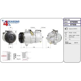 97958  COMPRESOR  BMW 2.0 D CSV613 01-