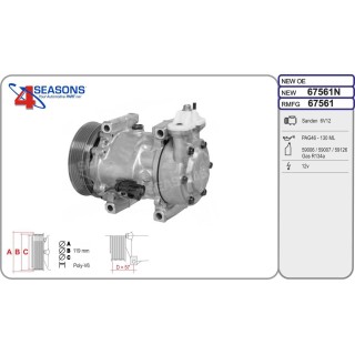 67561  COMPRESOR  FORD FIESTA/FUSION TDCI 02-