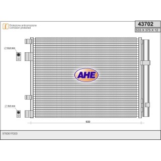 43702 Cond. HYUNDAI/KIA ACCENT/I 20/VERNA/RIO III CRDI 09