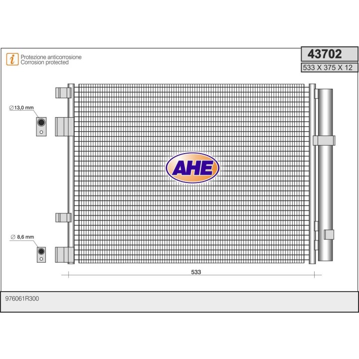 43702 Cond. HYUNDAI/KIA ACCENT/I 20/VERNA/RIO III CRDI 09